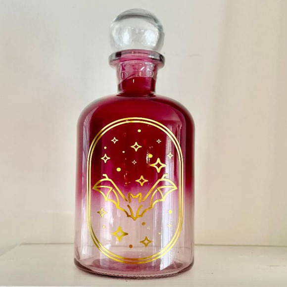 Target Holiday Target Glass Gold Bat Ombre Decanter Halloween 223